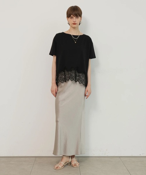 裾レースフレンチＴシャツ