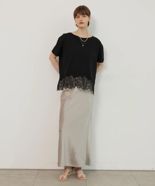 裾レースフレンチＴシャツ