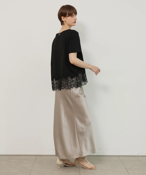 裾レースフレンチＴシャツ