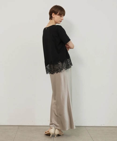 裾レースフレンチＴシャツ