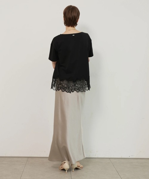 裾レースフレンチＴシャツ