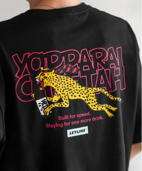 Leyline（レイライン）の「【Leyline】YOPPARAI CHEETAH FULL BODY tee / バックプリント ビッグシルエットTシャツ（Tシャツ/カットソー・メンズ・ホワイト×レッド/ブラック×イエロー・X-LARGE/LARGE/MEDIUM）」の5枚目の写真