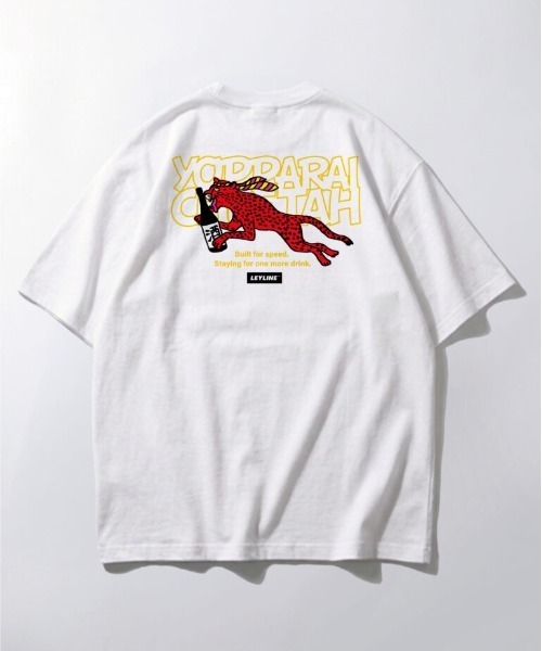 Leyline（レイライン）の「【Leyline】YOPPARAI CHEETAH FULL BODY tee / バックプリント ビッグシルエットTシャツ（Tシャツ/カットソー・メンズ・ホワイト×レッド/ブラック×イエロー・X-LARGE/LARGE/MEDIUM）」の11枚目の写真