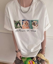 CHUN CHUN NOTES（チュンチュンノーツ）の「26SS/キャットプリントロゴTシャツ（Tシャツ/カットソー）」