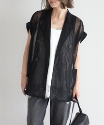 フレンチスリーブメッシュジャケット
