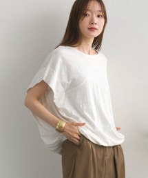 スラブ天竺 バルーンシルエット半袖Tシャツ UVカット付