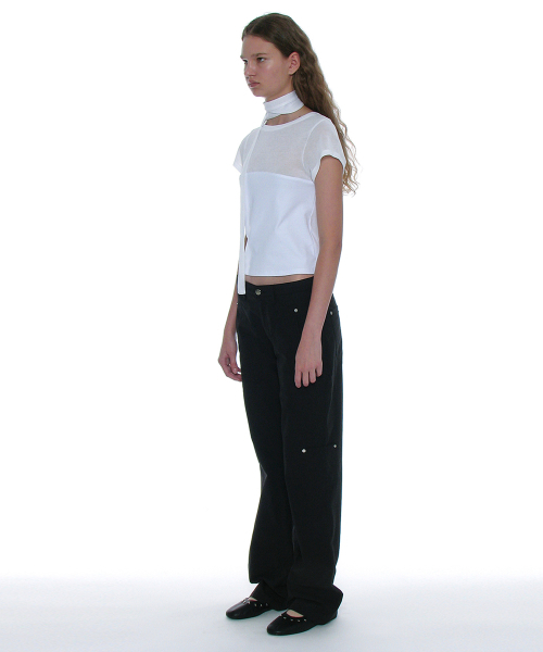 PARTIMENTO WOMEN(パルティメントウィメン)の「ディタッチャブルタイアップショートスリーブTシャツ_ホワイト(Tシャツ/カットソー・レディース・その他・SMALL)」の7枚目の写真