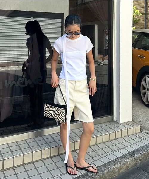 PARTIMENTO WOMEN(パルティメントウィメン)の「ディタッチャブルタイアップショートスリーブTシャツ_ホワイト(Tシャツ/カットソー・レディース・その他・SMALL)」の2枚目の写真