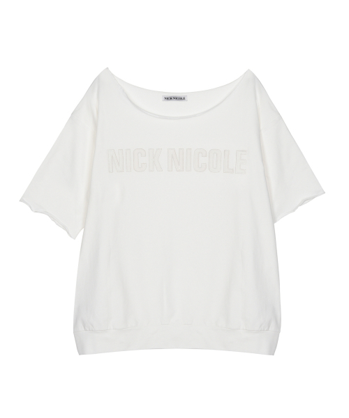 NICK&NICOLE(ニックアンドニコール)の「RAW CUT HALF SLEEVE TOP_WHITE(Tシャツ/カットソー・レディース・その他・FREE)」の1枚目の写真