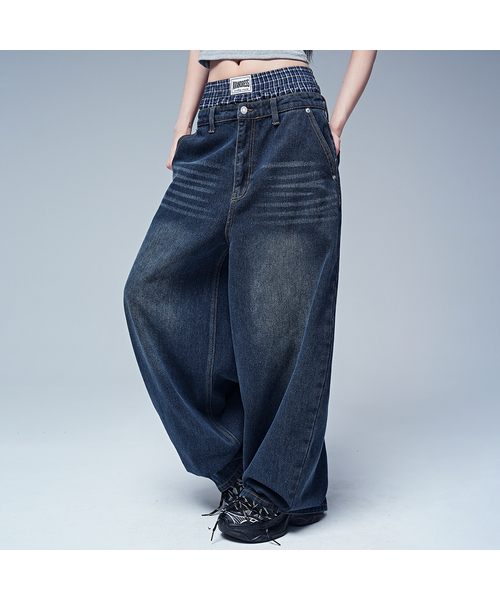 AVANDRESS(アバンドレス )の「88バルーンデニムセギパンツ_3COL(デニムパンツ・レディース・ブラック/インディゴブルー/ブルー・LARGE/X-LARGE)」の2枚目の写真
