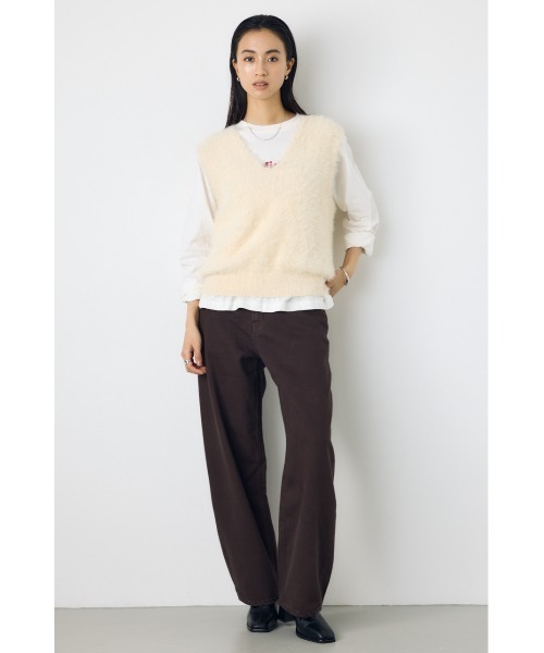 AZUL by moussy(アズールバイマウジー)の「【身長/骨格別着用画像あり】ロゴプリントロンT 長袖 秋服 インナーとして◎ Tシャツ ロゴT プリントT 春服(Tシャツ/カットソー・レディース・ライトブラック/オフホワイト/ブラウン・FREE)」の13枚目の写真
