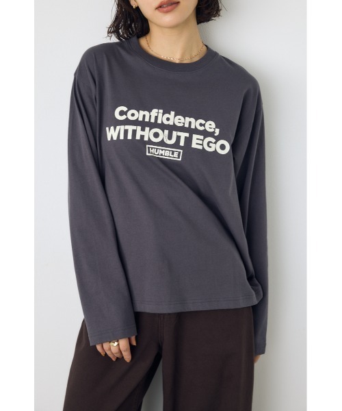 AZUL by moussy(アズールバイマウジー)の「【身長/骨格別着用画像あり】ロゴプリントロンT 長袖 秋服 インナーとして◎ Tシャツ ロゴT プリントT 春服(Tシャツ/カットソー・レディース・ライトブラック/オフホワイト/ブラウン・FREE)」の16枚目の写真