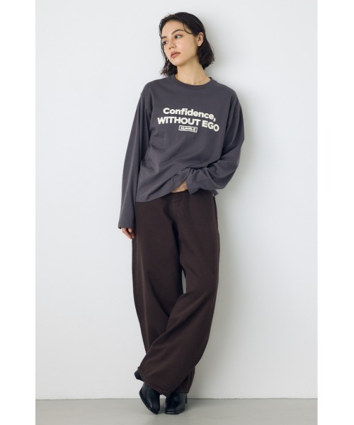 AZUL by moussy(アズールバイマウジー)の「【身長/骨格別着用画像あり】ロゴプリントロンT 長袖 秋服 インナーとして◎ Tシャツ ロゴT プリントT 春服(Tシャツ/カットソー・レディース・ライトブラック/オフホワイト/ブラウン・FREE)」の19枚目の写真