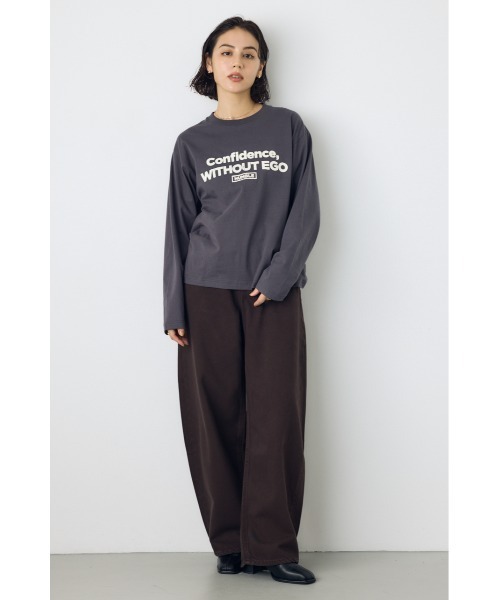 AZUL by moussy(アズールバイマウジー)の「【身長/骨格別着用画像あり】ロゴプリントロンT 長袖 秋服 インナーとして◎ Tシャツ ロゴT プリントT 春服(Tシャツ/カットソー・レディース・ライトブラック/オフホワイト/ブラウン・FREE)」の20枚目の写真