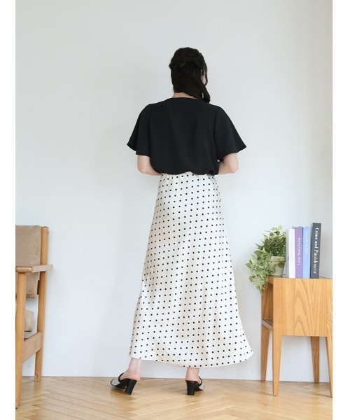 fifth(フィフス)の「ドットサテンフレアスカート(スカート・レディース・ブラック/ホワイト・M)」の9枚目の写真