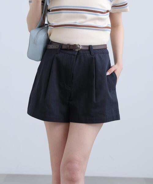 FREE'S MART(フリーズマート)の「◆ベルト付きショートパンツ(その他パンツ・レディース・ホワイト/ネイビー/ブラック・MEDIUM/SMALL)」の3枚目の写真