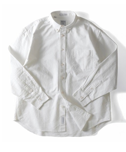 HOUSTON(ヒューストン)の「HOUSTON ヒューストン OXFORD B/D SHIRT(RELAX FIT)オックスフォード ボタンダウンシャツ 長袖 リラックスフィット(シャツ/ブラウス・メンズ・ネイビー/ピンク/オリーブ/ホワイト/ブラック・16.5/17.5/15.5/18.5)」の2枚目の写真