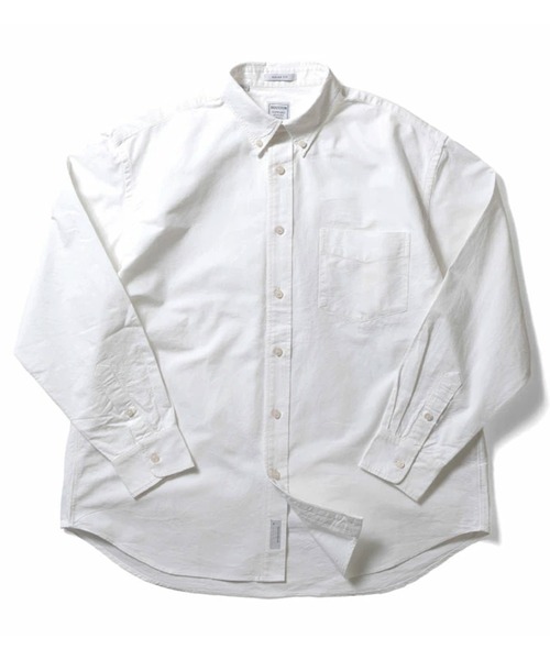 HOUSTON(ヒューストン)の「HOUSTON ヒューストン OXFORD B/D SHIRT(RELAX FIT)オックスフォード ボタンダウンシャツ 長袖 リラックスフィット(シャツ/ブラウス・メンズ・ネイビー/ピンク/オリーブ/ホワイト/ブラック・16.5/17.5/15.5/18.5)」の6枚目の写真