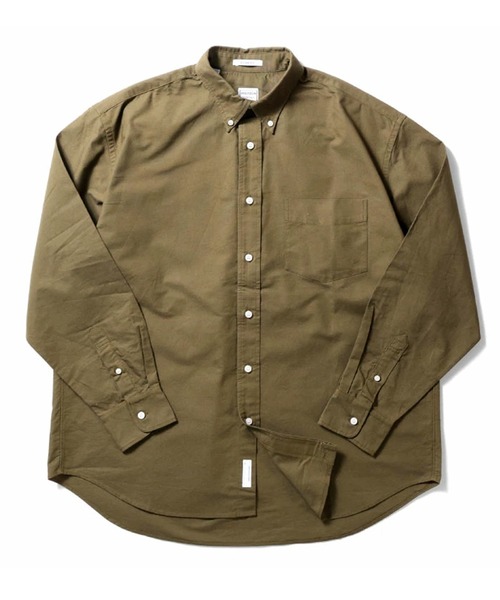 HOUSTON(ヒューストン)の「HOUSTON ヒューストン OXFORD B/D SHIRT(RELAX FIT)オックスフォード ボタンダウンシャツ 長袖 リラックスフィット(シャツ/ブラウス・メンズ・ネイビー/ピンク/オリーブ/ホワイト/ブラック・16.5/17.5/15.5/18.5)」の8枚目の写真