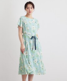 LAURA ASHLEY（ローラアシュレイ）の「【2WAYウエストリボン／洗える／総裏付き】ウィズリー柄ワンピース（ワンピース）」