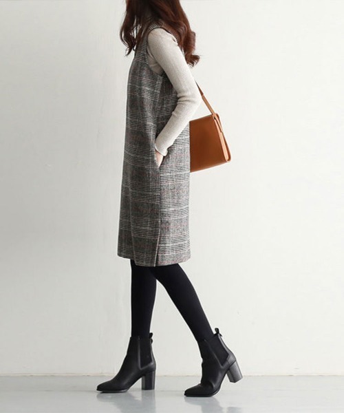 Flugge（フラッジー）の「チェック柄ベストワンピース（ワンピース・レディース・グレー・MEDIUM/LARGE）」の3枚目の写真