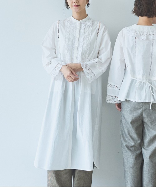 yuni(ユニ )の「Cotton バテンレース shirt one-piece(ワンピース・レディース・ホワイト・FREE)」の2枚目の写真
