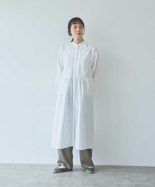 yuni(ユニ )の「Cotton バテンレース shirt one-piece(ワンピース・レディース・ホワイト・FREE)」の5枚目の写真