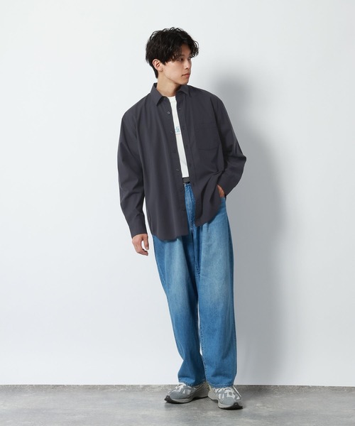 GLOBAL WORK（グローバルワーク）の「イージーケア/ブロードシャツ/680716（シャツ/ブラウス・メンズ・ブラウン/サックスブルー/グレー/ネイビー・X-LARGE/LARGE/MEDIUM/SMALL）」の18枚目の写真