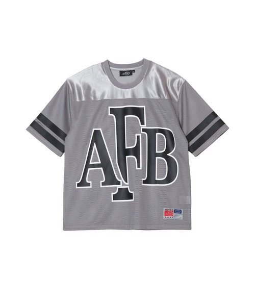 AFB（エーエフビー）の「BIG LOGO MESH FOOTBALL TEE（Tシャツ/カットソー・レディース・ホワイト/グレー/ネイビー・M）」の3枚目の写真