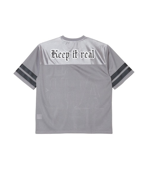 AFB（エーエフビー）の「BIG LOGO MESH FOOTBALL TEE（Tシャツ/カットソー・レディース・ホワイト/グレー/ネイビー・M）」の10枚目の写真