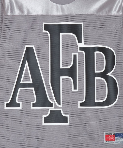 AFB（エーエフビー）の「BIG LOGO MESH FOOTBALL TEE（Tシャツ/カットソー・レディース・ホワイト/グレー/ネイビー・M）」の12枚目の写真