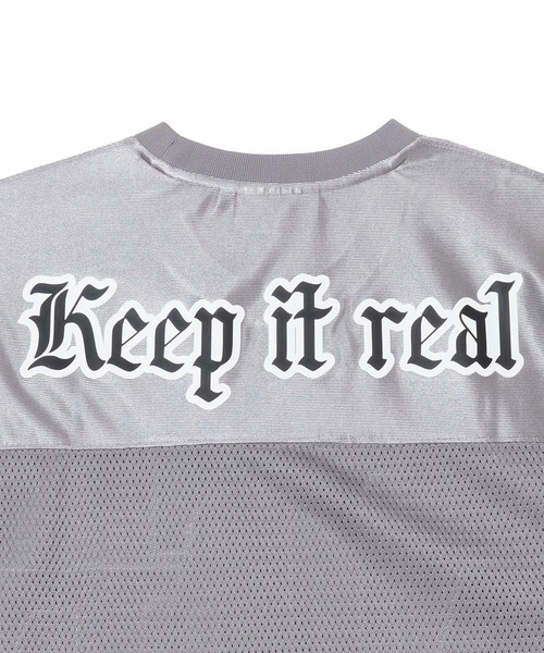 AFB（エーエフビー）の「BIG LOGO MESH FOOTBALL TEE（Tシャツ/カットソー・レディース・ホワイト/グレー/ネイビー・M）」の11枚目の写真