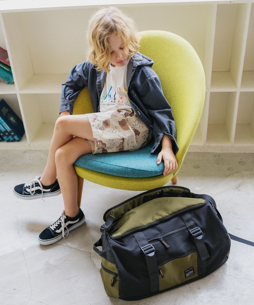 GLOBAL WORK(グローバルワーク)の「3WAY撥水ボストン40L/1063394(ボストンバッグ・キッズ・ブラック×グリーン/ブラック・ONE SIZE)」の18枚目の写真