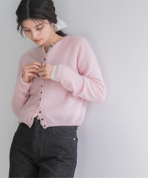 URBAN RESEARCH ROSSO WOMEN（アーバンリサーチ　ロッソ）の「ベビーアルパカコンパクトニット（ニット/セーター・レディース・オフホワイト/ピンク/ミント/ネイビー・FREE）」の4枚目の写真