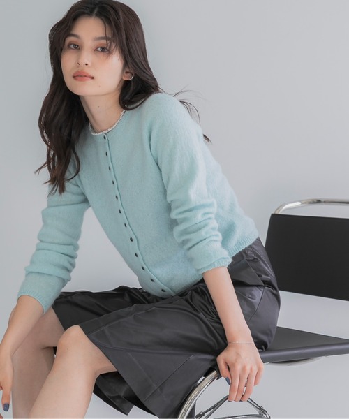 URBAN RESEARCH ROSSO WOMEN（アーバンリサーチ　ロッソ）の「ベビーアルパカコンパクトニット（ニット/セーター・レディース・オフホワイト/ピンク/ミント/ネイビー・FREE）」の2枚目の写真
