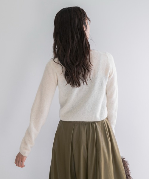 URBAN RESEARCH ROSSO WOMEN（アーバンリサーチ　ロッソ）の「ベビーアルパカコンパクトニット（ニット/セーター・レディース・オフホワイト/ピンク/ミント/ネイビー・FREE）」の7枚目の写真