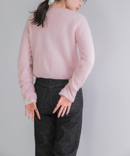 URBAN RESEARCH ROSSO WOMEN（アーバンリサーチ　ロッソ）の「ベビーアルパカコンパクトニット（ニット/セーター・レディース・オフホワイト/ピンク/ミント/ネイビー・FREE）」の13枚目の写真