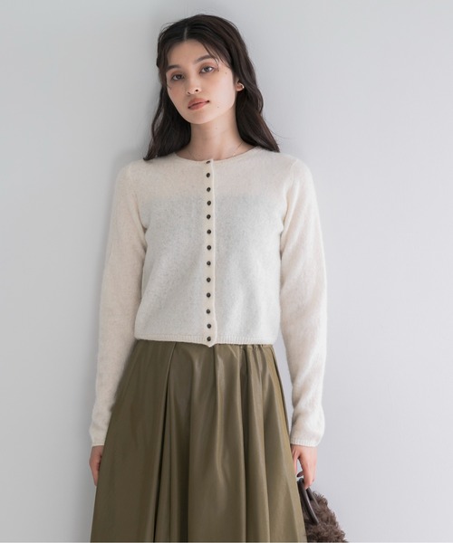 URBAN RESEARCH ROSSO WOMEN（アーバンリサーチ　ロッソ）の「ベビーアルパカコンパクトニット（ニット/セーター・レディース・オフホワイト/ピンク/ミント/ネイビー・FREE）」の5枚目の写真
