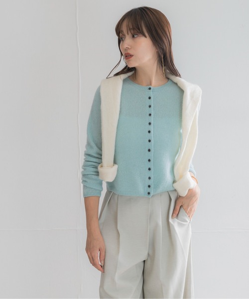 URBAN RESEARCH ROSSO WOMEN（アーバンリサーチ　ロッソ）の「ベビーアルパカコンパクトニット（ニット/セーター・レディース・オフホワイト/ピンク/ミント/ネイビー・FREE）」の20枚目の写真