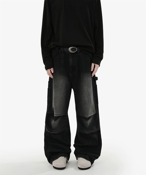 WESTBOY(ウエストボーイ)の「Y2K 立体ニータック デニム カーゴパンツ WO26W7PT12(デニムパンツ・メンズ・ブラック/ブルー・L/M/XL)」の1枚目の写真