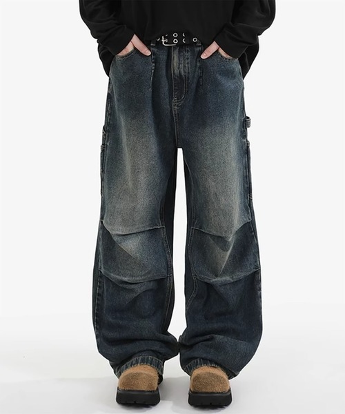 WESTBOY(ウエストボーイ)の「Y2K 立体ニータック デニム カーゴパンツ WO26W7PT12(デニムパンツ・メンズ・ブラック/ブルー・L/M/XL)」の4枚目の写真