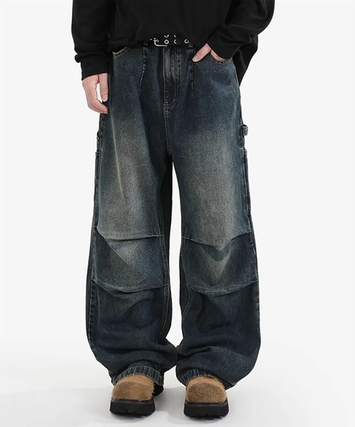 WESTBOY(ウエストボーイ)の「Y2K 立体ニータック デニム カーゴパンツ WO26W7PT12(デニムパンツ・メンズ・ブラック/ブルー・L/M/XL)」の5枚目の写真