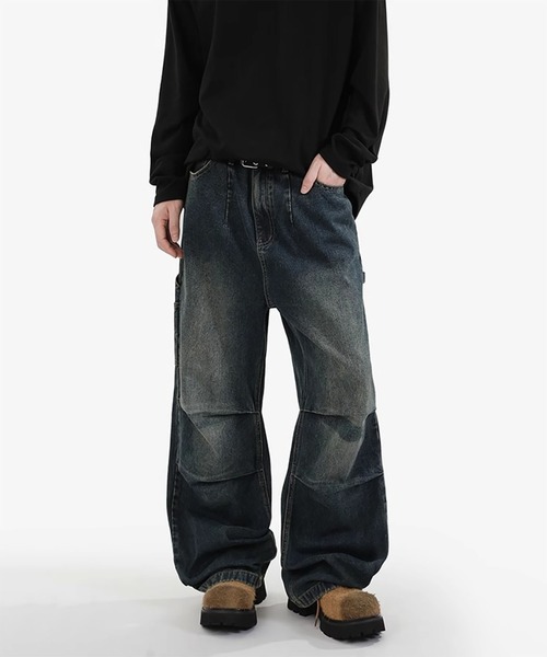 WESTBOY(ウエストボーイ)の「Y2K 立体ニータック デニム カーゴパンツ WO26W7PT12(デニムパンツ・メンズ・ブラック/ブルー・L/M/XL)」の8枚目の写真