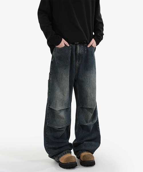 WESTBOY(ウエストボーイ)の「Y2K 立体ニータック デニム カーゴパンツ WO26W7PT12(デニムパンツ・メンズ・ブラック/ブルー・L/M/XL)」の12枚目の写真