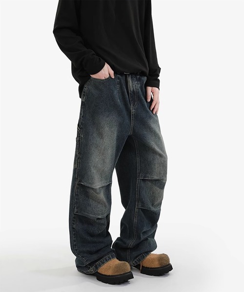 WESTBOY(ウエストボーイ)の「Y2K 立体ニータック デニム カーゴパンツ WO26W7PT12(デニムパンツ・メンズ・ブラック/ブルー・L/M/XL)」の13枚目の写真