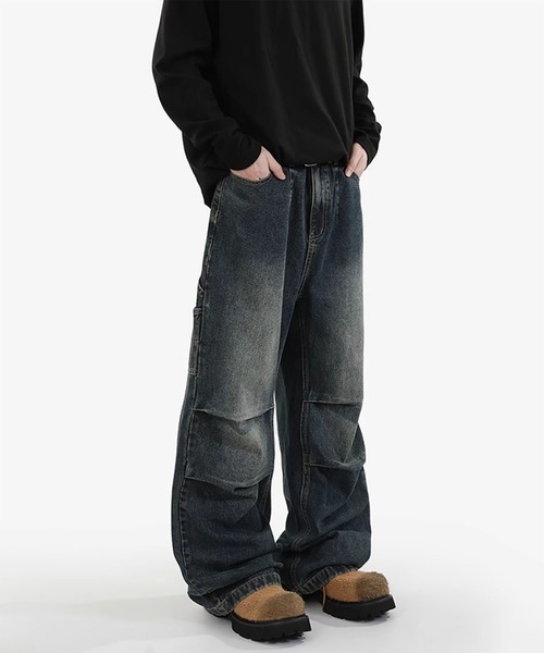 WESTBOY(ウエストボーイ)の「Y2K 立体ニータック デニム カーゴパンツ WO26W7PT12(デニムパンツ・メンズ・ブラック/ブルー・L/M/XL)」の14枚目の写真