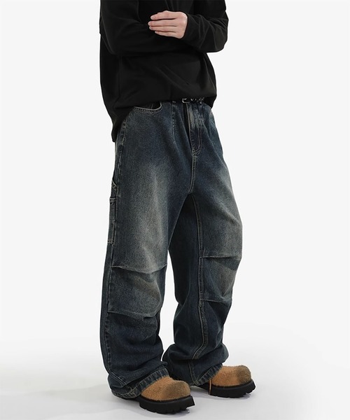 WESTBOY(ウエストボーイ)の「Y2K 立体ニータック デニム カーゴパンツ WO26W7PT12(デニムパンツ・メンズ・ブラック/ブルー・L/M/XL)」の15枚目の写真