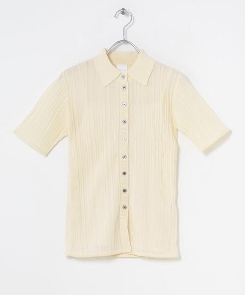 URBAN RESEARCH ROSSO WOMEN（アーバンリサーチ　ロッソ）の「ELENDEEK　SHEER PLEATS KNIT TOP（カーディガン/ボレロ・レディース・ブラック/ピンク/アイボリー・FREE）」の11枚目の写真