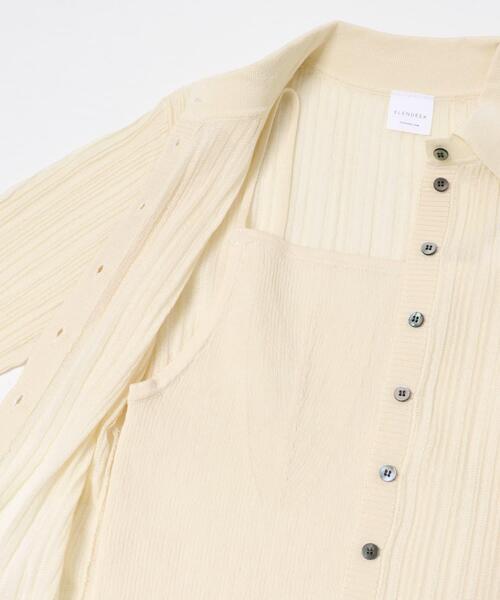 URBAN RESEARCH ROSSO WOMEN（アーバンリサーチ　ロッソ）の「ELENDEEK　SHEER PLEATS KNIT TOP（カーディガン/ボレロ・レディース・ブラック/ピンク/アイボリー・FREE）」の12枚目の写真