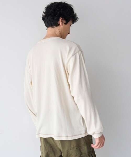 coen(コーエン)の「ワッフルヘンリーネック ロングスリーブ Tシャツ(Tシャツ/カットソー・メンズ・ホワイト/グレー/ブラック・XL/L/M/S)」の21枚目の写真